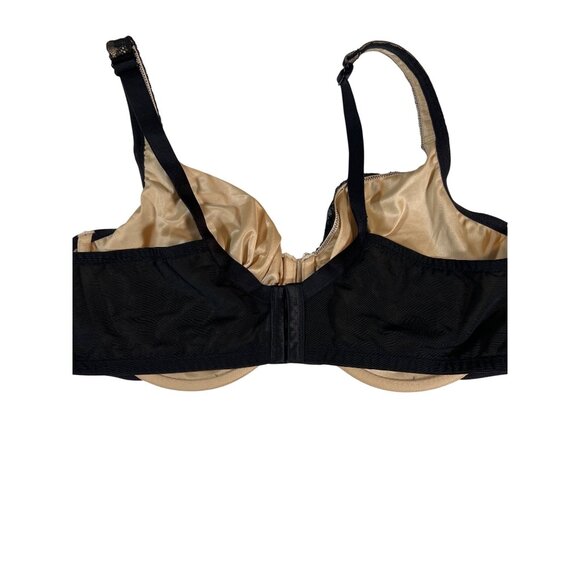 Cacique Black Lace Underwire Bra 46D Modern Lace Style Nylon Blend Womens Plus S - Picture 3 of 5